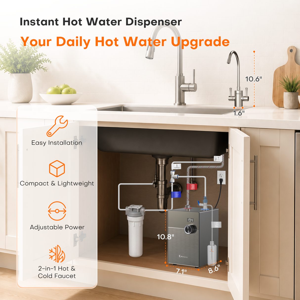 Axis Hot Pro 2-in-1 Under-Sink Instant Hot Water Dispenser