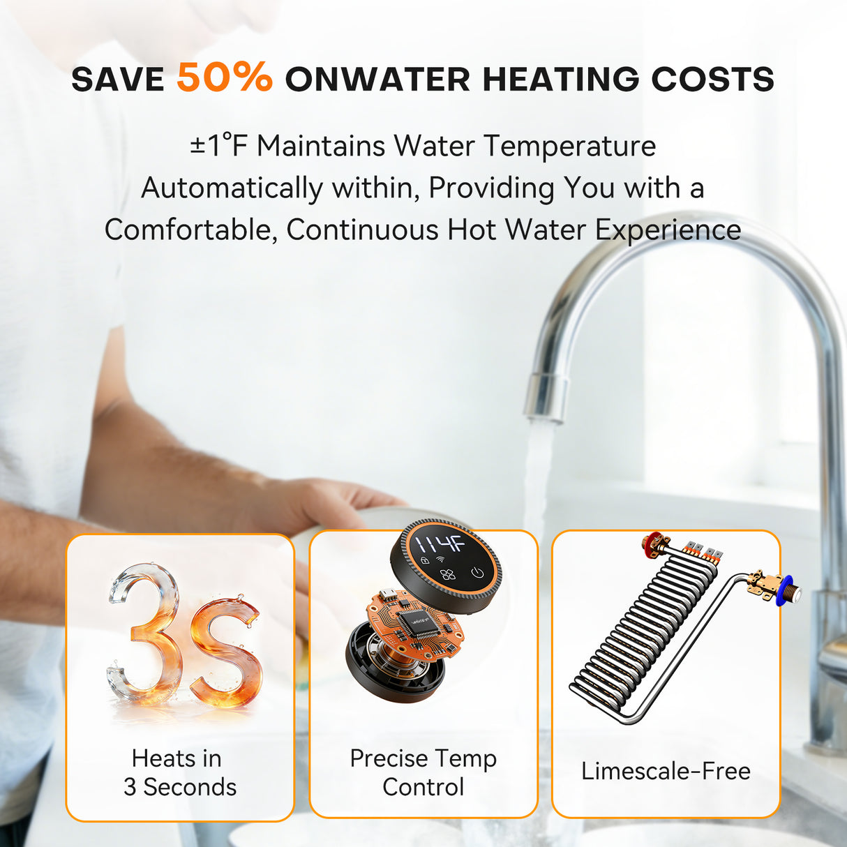 WM15 Smart Point-of-Use Tankless Electric Water Heater