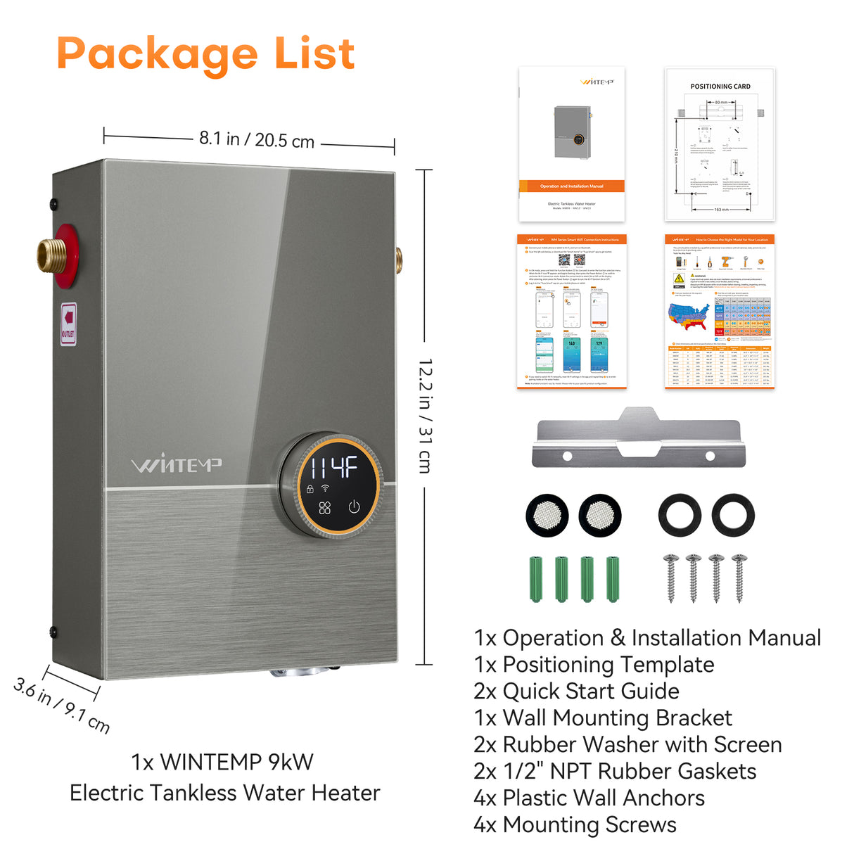 WM15 Smart Point-of-Use Tankless Electric Water Heater